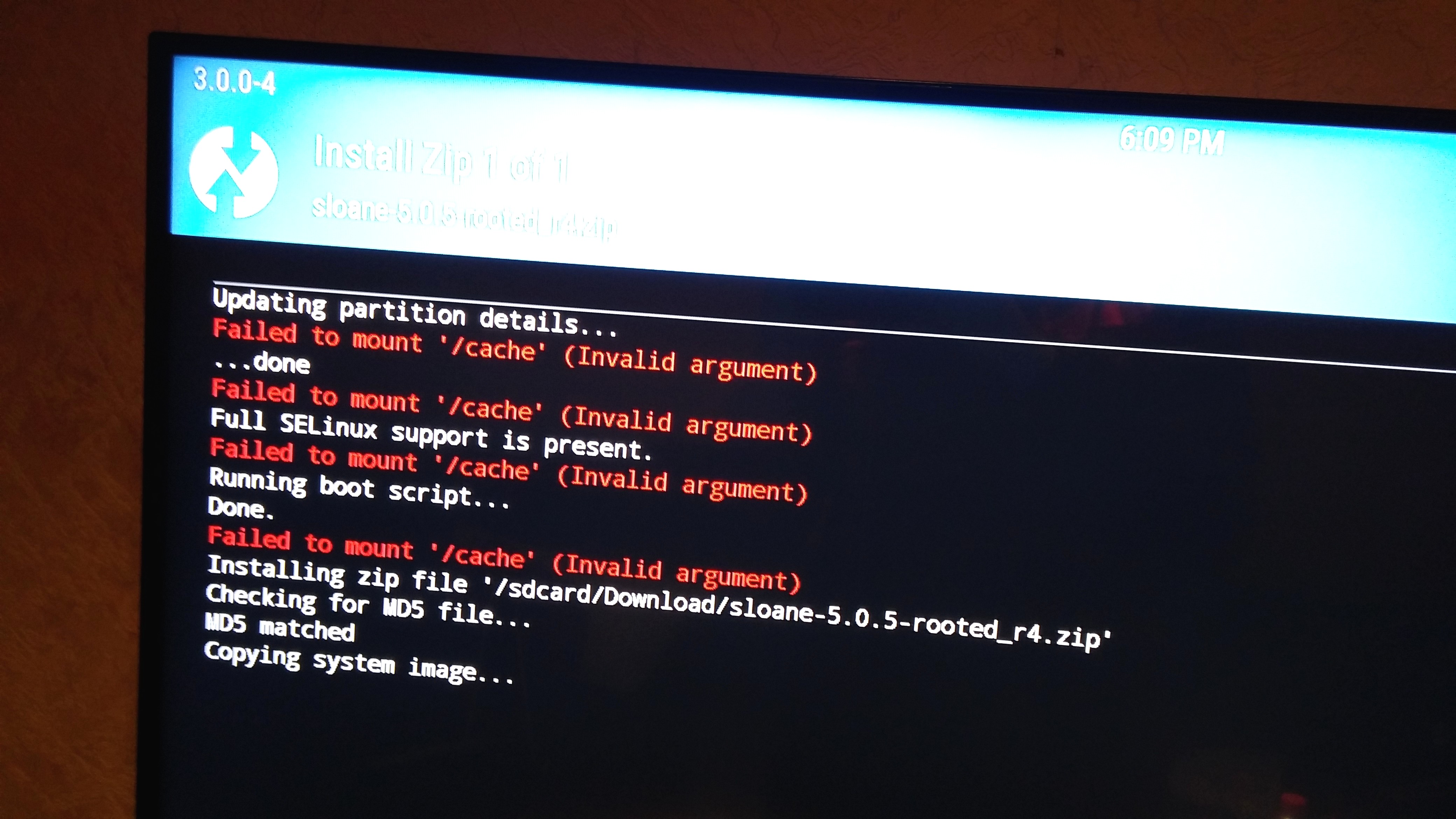 Panduan atasi masalah Failed To Mount System (Invalid Argument) pada TREQ 3G Tune via TWRP
